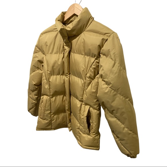 SAIPING HIGH QUALITY FASHION GOLD FULL ZIP VELCRO QUILTED PUFFER JACKET SIZE S/P - Picture 6 of 16